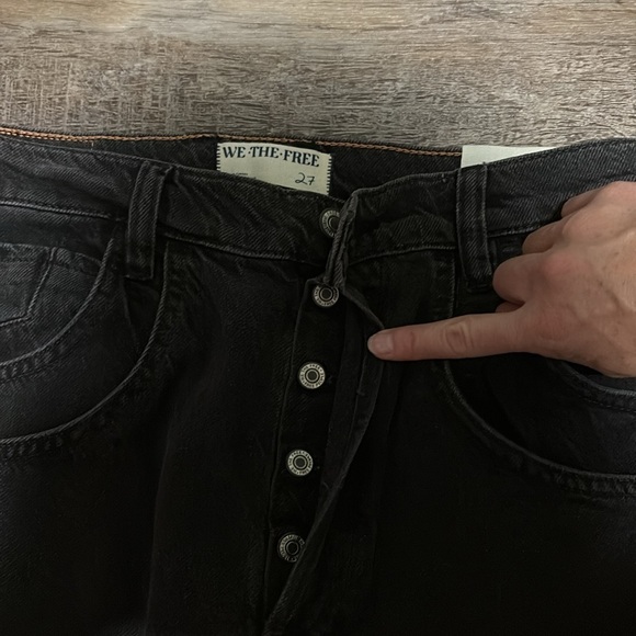 NWT Free People We The Free Final Countdown Cuffed Jeans 27 Black - Picture 7 of 12